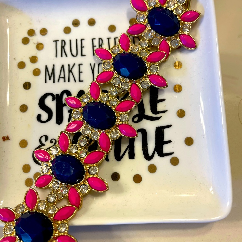 Bracelet blue and hot pink